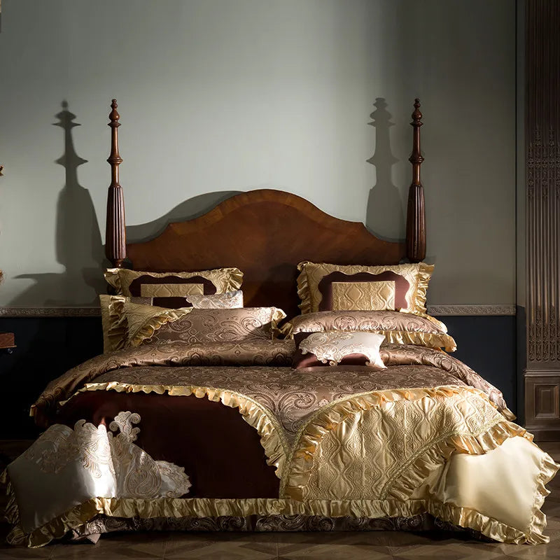 DecorBites™ 200S Embroidery Egyptian Cotton Bedding Set - Queen King Linens