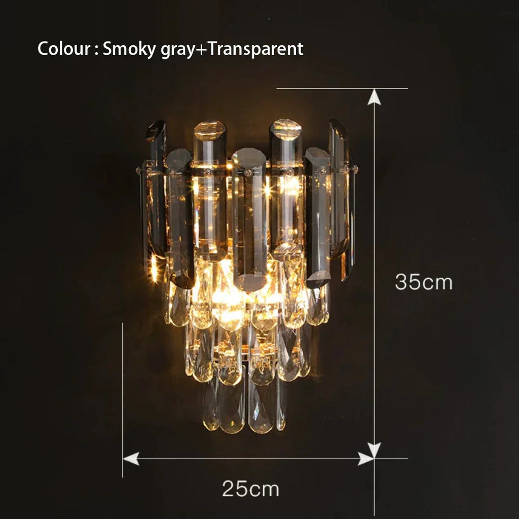 DecorBites™ Gray Glass Wall Lamp - Modern Living Room Decor Sconce Light