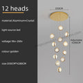 DecorBites™ Crystal Ball LED Rotating Stair Chandelier - Nordic Luxury Loft Bubble Design