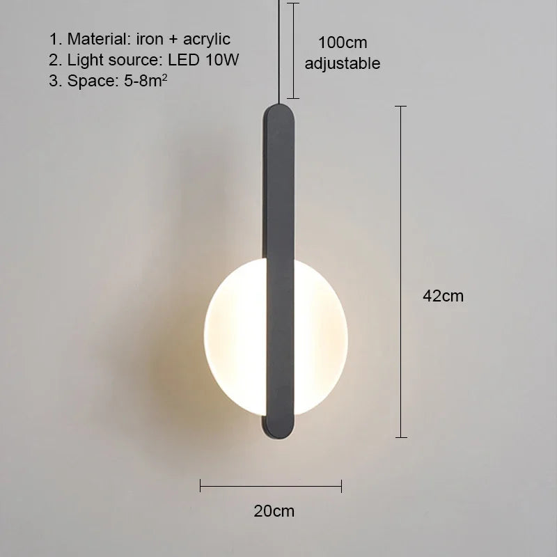 Modern Metal LED Pendant Light in Black or White