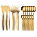 DecorBites™ 24-Piece Gold Stainless Steel Cutlery Set - Elegant Tableware Gift Box