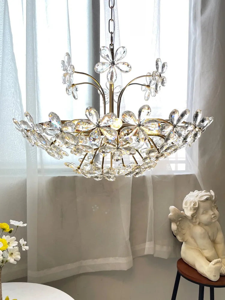 DecorBites™ Crystal Flower Pendent Chandelier - Modern Design for Living Room, Restaurant, and Bedroom
