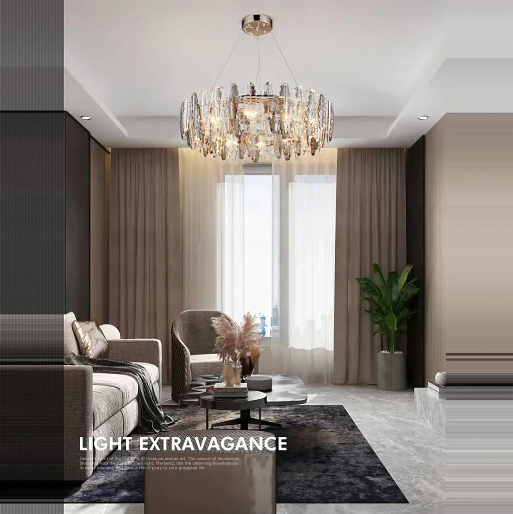 Lustre LED Leaf DecorBites™ : Éclairage de décoration moderne pour salon et escalier tournant duplex