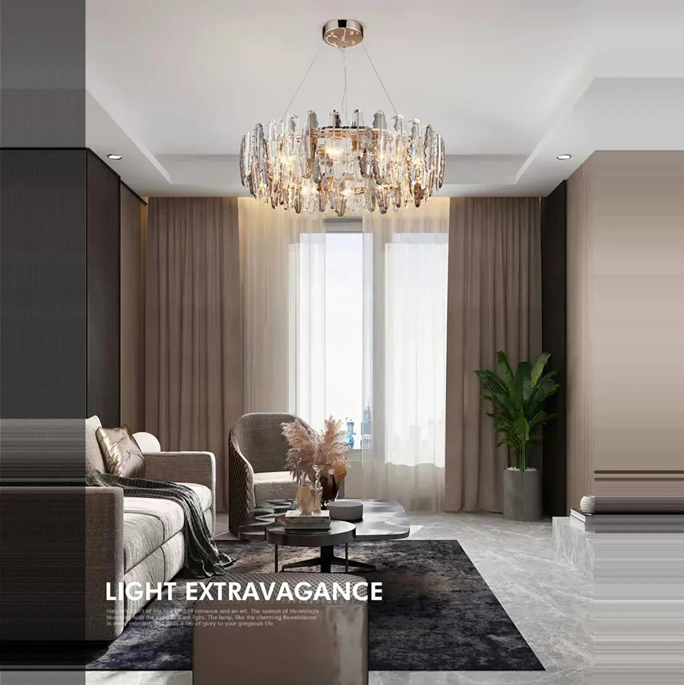 Lustre LED Leaf DecorBites™ : Éclairage de décoration moderne pour salon et escalier tournant duplex