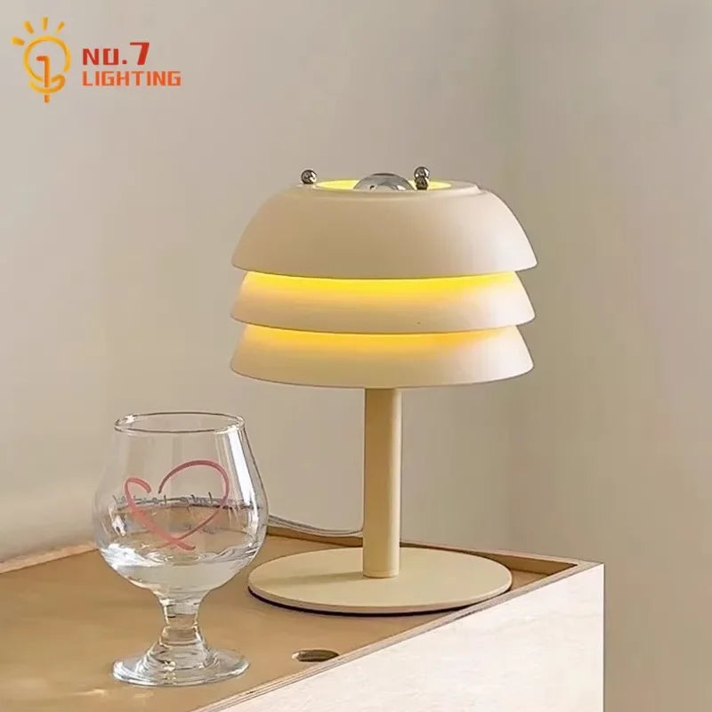 DecorBites™ Cream Medieval Design LED Table Lamp for Bedroom, Living Room, Kitchen, Cafe