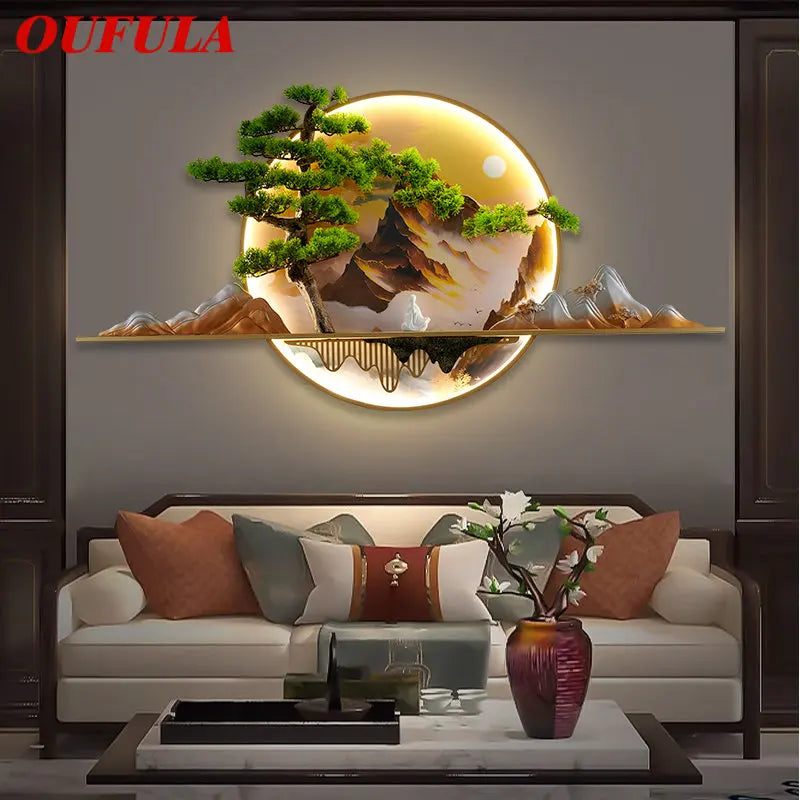 مصباح حائط LED Landscape من DecorBites™: شمعدان حائط صيني عصري لتزيين المنزل