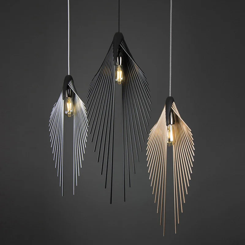 DecorBites™ ثريا ليد بتصميم أوراق الشجر، مصباح تعليق عصري بسيط للديكور المنزلي