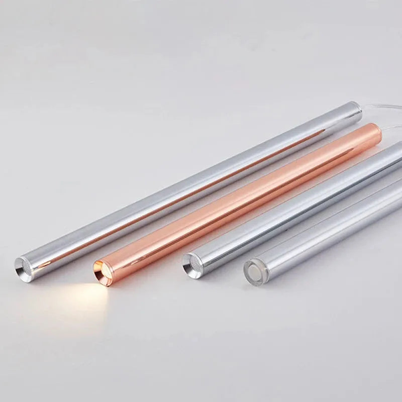 Slim Tube Aluminum Pendant Light in Brushed Nickel