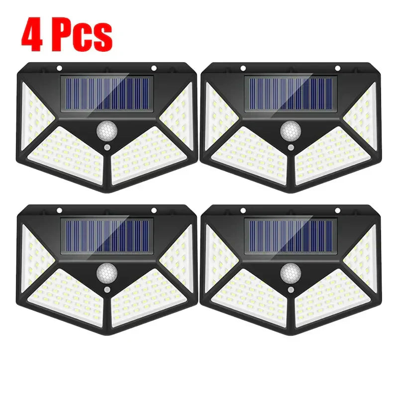 DecorBites™ 100LED Solar Powered Outdoor Wall Lamp with PIR Motion Sensor