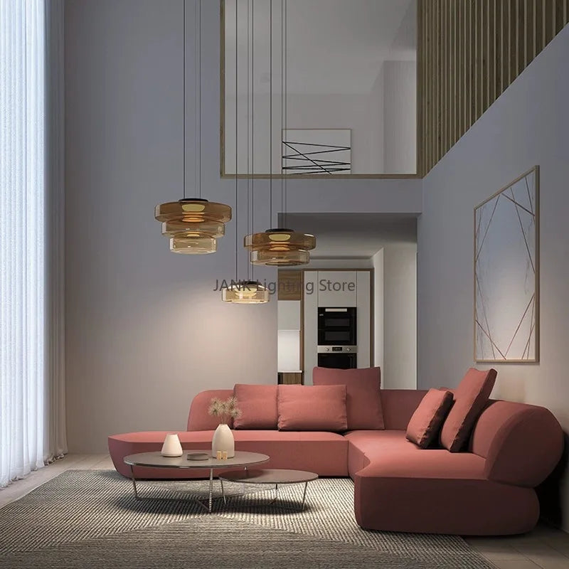 DecorBites™ Glass Chandelier LED Pendant Lights Modern Home Decor