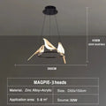 Modern Magpie Bird Pendant Light in Iron Finish