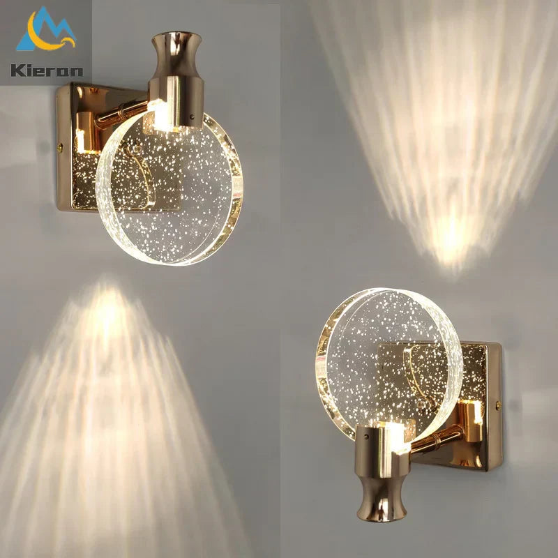 DecorBites™ Crystal LED Wall Lamp for Bedroom Living Room and Bathroom Makeup