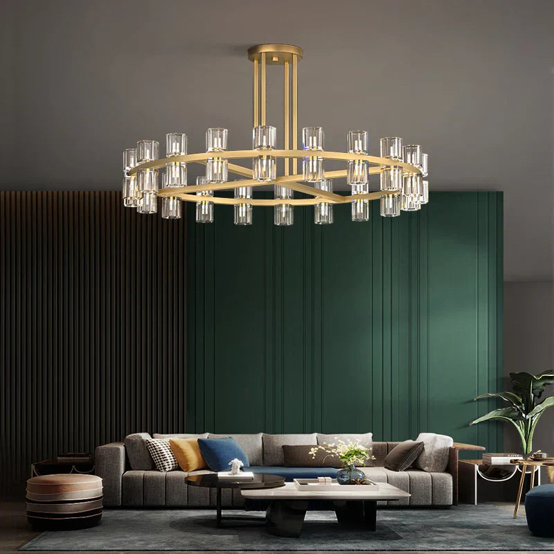 DecorBites™ Crystal Black Gold Luxury LED Hanging Pendant Light for Living Room