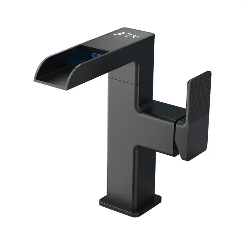 DecorBites™ LED Waterfall Basin Faucet with Temperature Display - 360° Rotation
