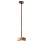 Modern Yellow Travertine Stone Pendant Light