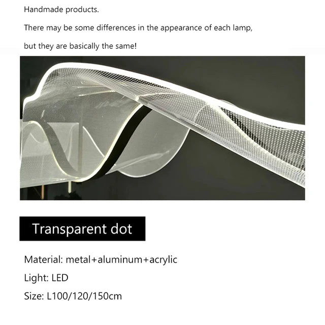 Nordic Long Wave Aluminum Pendant Light