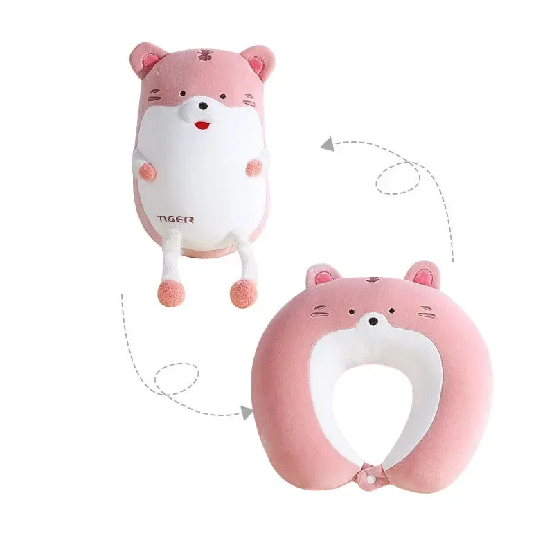 DecorBites™ Cute Plush Animal Neck Pillow for Comfortable Travel & Office Rest