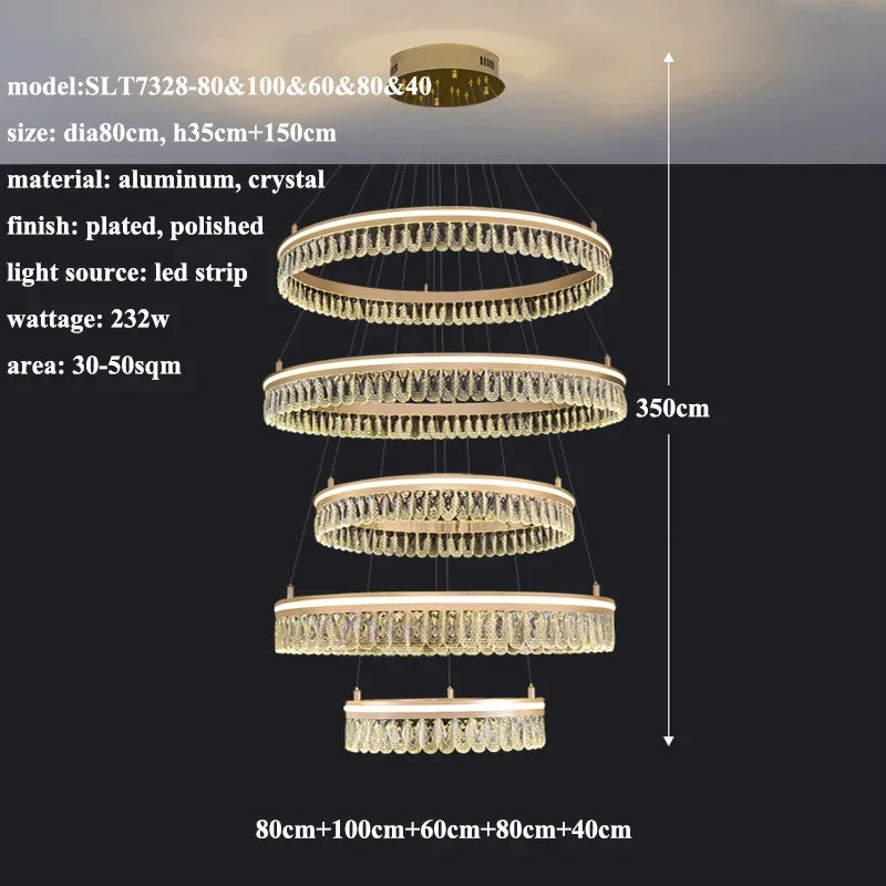 2024 DecorBites™ Modern Crystal LED Chandelier for Living & Dining Room Decor