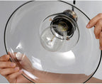 Nordic Vintage Glass Pendant Light in Clear or Amber