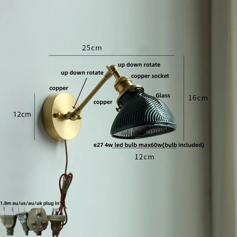 DecorBites™ Ceramic Copper LED Wall Lights with Pull Chain Switch - Nordic Modern Bedside Lamp