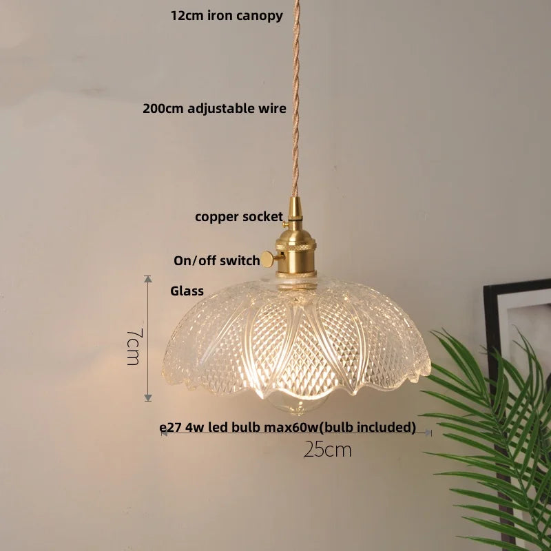 DecorBites™ Clear Glass LED Pendant Light for Reading Living Dining Room