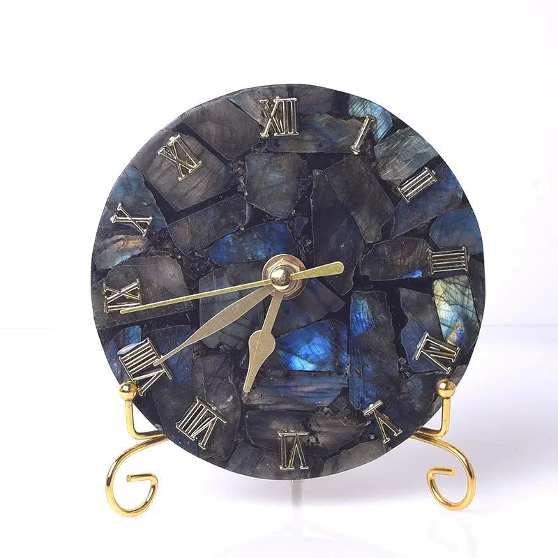 DecorBites™ Agate Stone Gold Digital Clock for Home Decoration