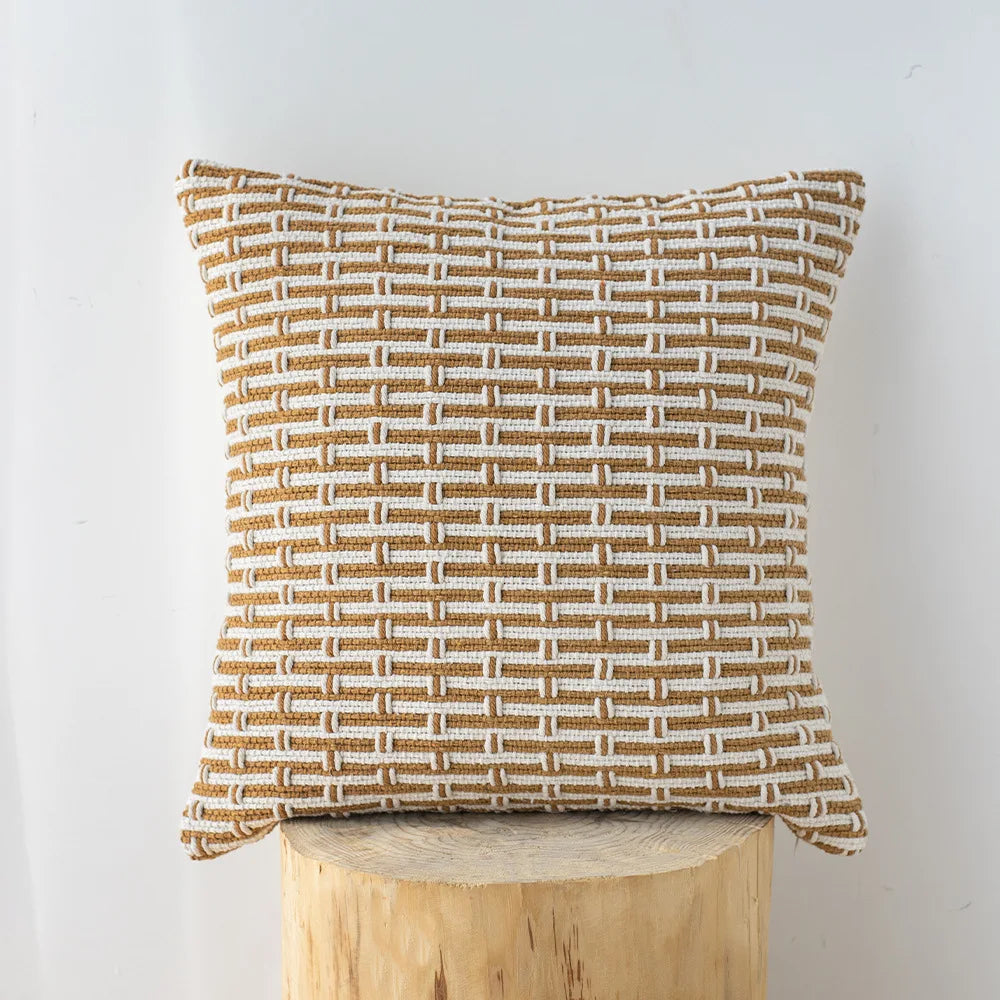 DecorBites™ Cotton Woven Texture Cushion Cover for Home Sofa Bed Living Room