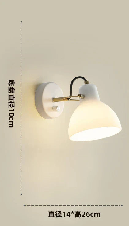 DecorBites™ مصباح جداري LED زجاجي أبيض على الطراز الياباني بإضاءة قابلة للتعديل