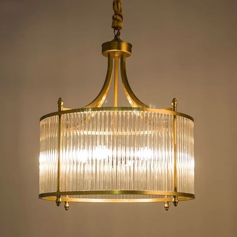 مصباح سقف معلق LED من الزجاج النحاسي الذهبي من DecorBites™