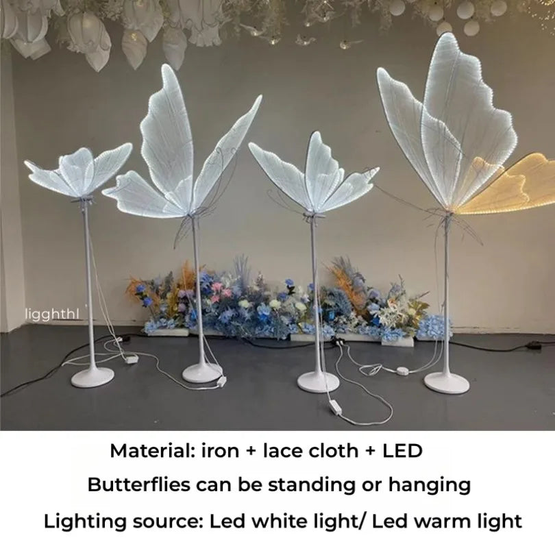مصباح ديكور الزفاف LED على شكل فراشة من الدانتيل من DecorBites™