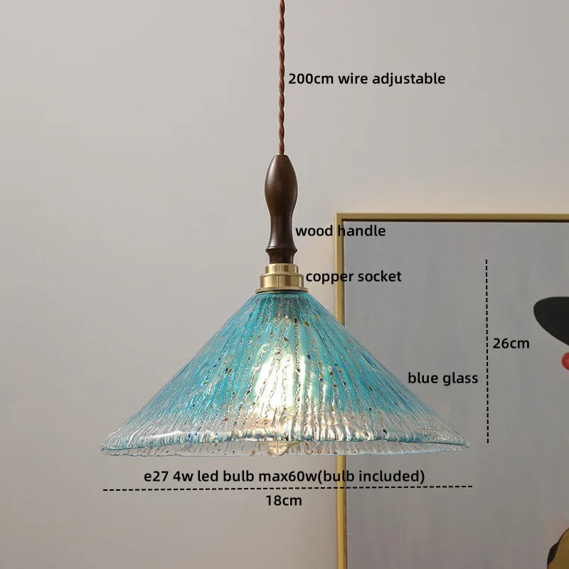 فيتشرز™ Glass Copper LED Pendant Lights - مصابيح معلقة عصرية للديكور المنزلي