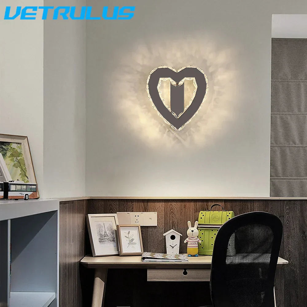 DecorBites™ Crystal LED Wall Lamp Modern Cloakroom Bedside Luster for Luxurious Living Spaces