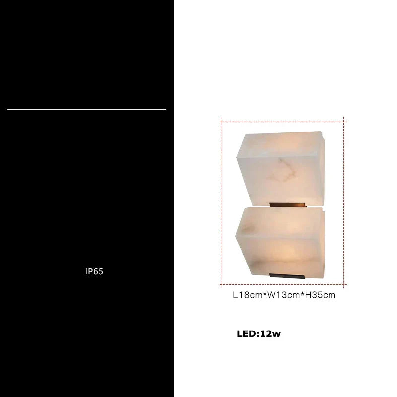 DecorBites™ Art Deco Marble Cube LED Wall Light