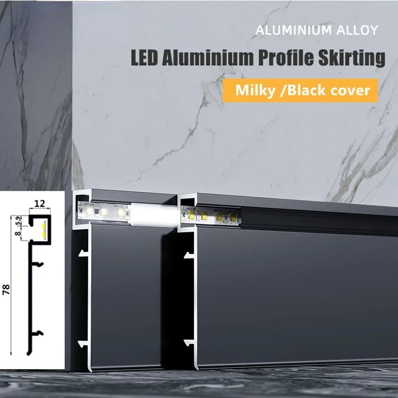 قاعدة لوح ألومنيوم DecorBites™ LED، شريط إضاءة خطي 1 متر/2 متر للتثبيت على السطح