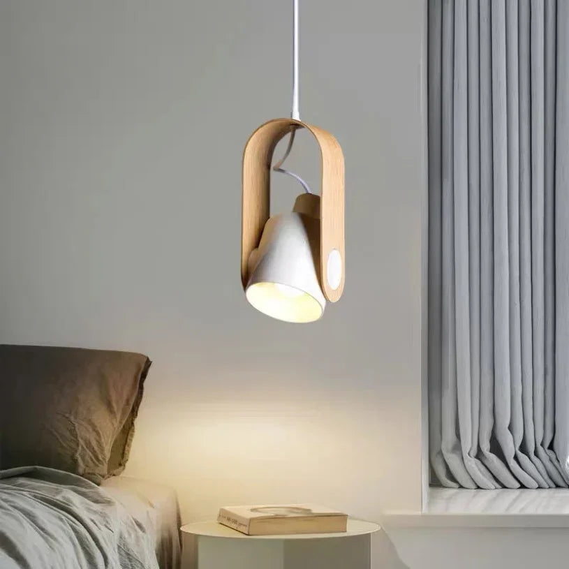 Nordic Adjustable Wood & Iron Pendant Light