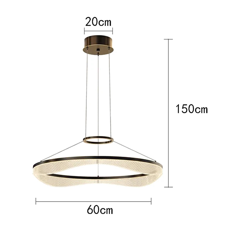 Modern Sculptural Ring Pendant Light Chandelier