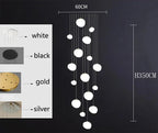 Modern Brushed Stainless Acrylic Multi-Head Pendant Light