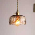Retro Amber Glass Japanese-Style Pendant Light