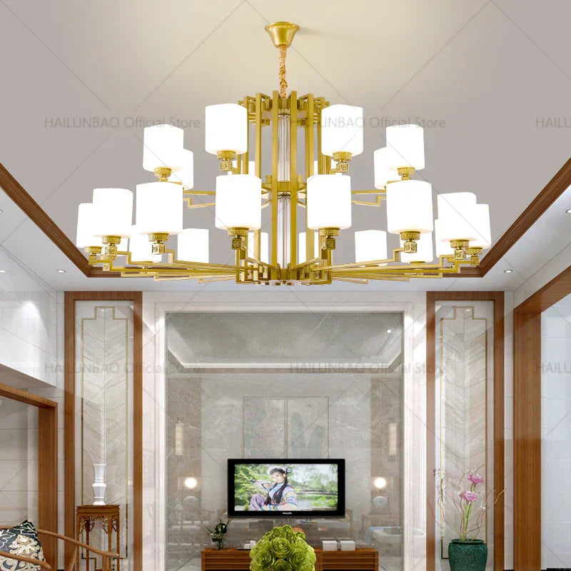 2024 New Duplex Villa Chandelier: DecorBites™ High Jump Floor Hollow Lamps Lighting