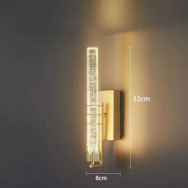DecorBites™ Crystal Wall Sconce: Modern LED Decorative Light for Bedroom, Living Room & Corridor