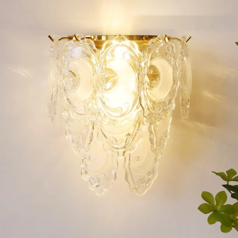 DecorBites™ مصباح حائط زجاجي كريستالي فاخر للممرات وغرف المعيشة وغرف النوم والإضاءة في الممرات