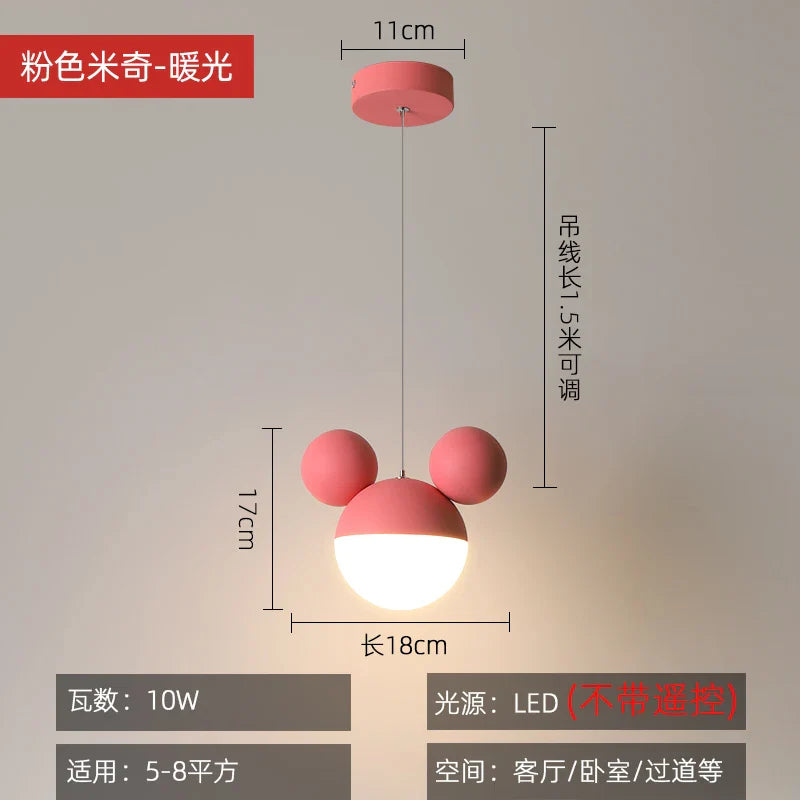 مصباح معلق بتصميم رسوم متحركة LED من DecorBites™ للأطفال، مصباح ميكي برينسيس معلق لحماية العين