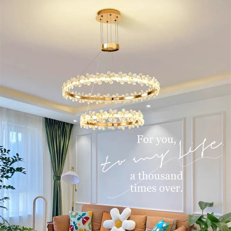DecorBites™ Crystal LED Chandelier for Home Decor & Luxury Lighting