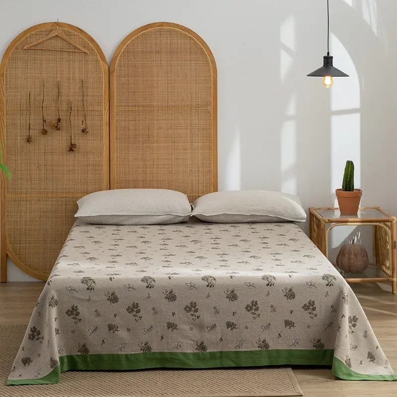 DecorBites™ Cotton Throw Blanket - Retro Chinese Style Quilt & Sofa Cover