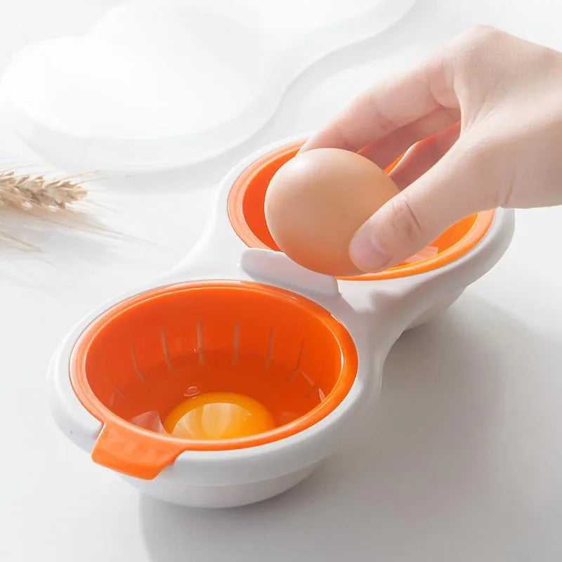DecorBites™ Egg Boiler Silicone Poacher Cooker Double Layer Cup Draining Cooking Tools