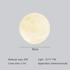 Nordic Moon White FRP Round Pendant Light