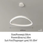 Modern White LED Ring Pendant Chandelier