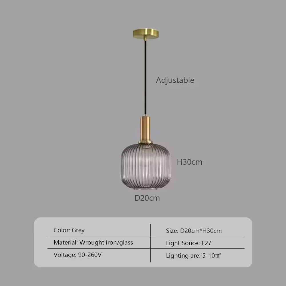 Nordic Japanese Glass Pendant Light