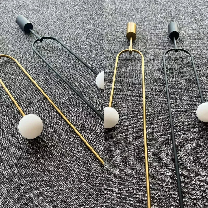 Nordic Glass Globe Pendant Light in Gold or Black