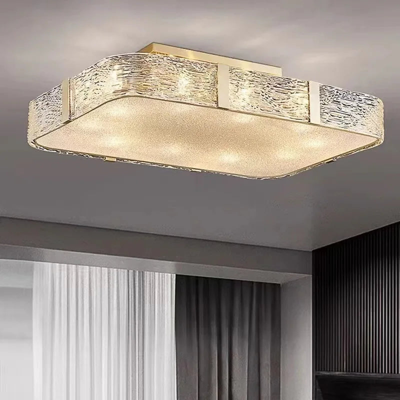 ثريا سقف زجاجية ذهبية DecorBites™ مصباح تعليق LED لديكور المنزل